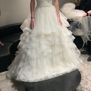 Two piece wedding dress gown separate bottom skirt